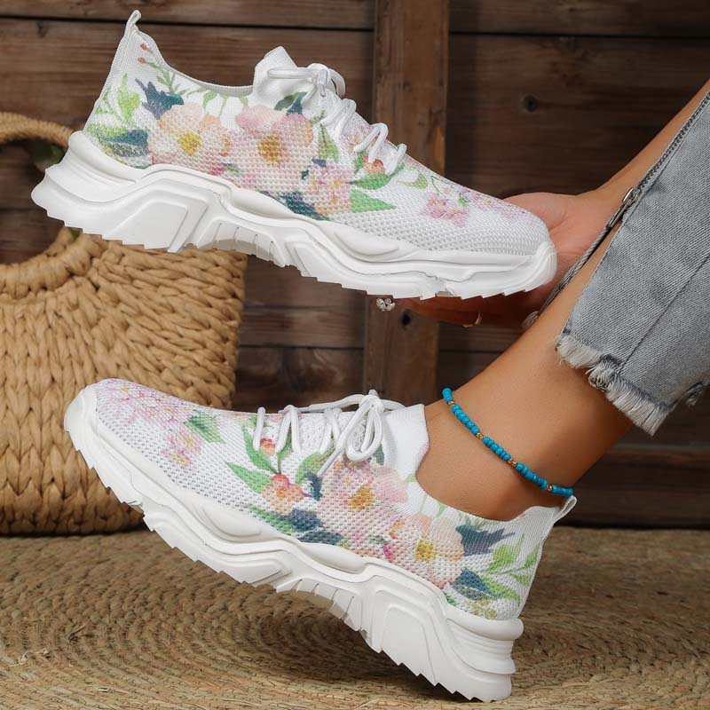 Valenzora | Lässige Sneaker mit Blumenmuster