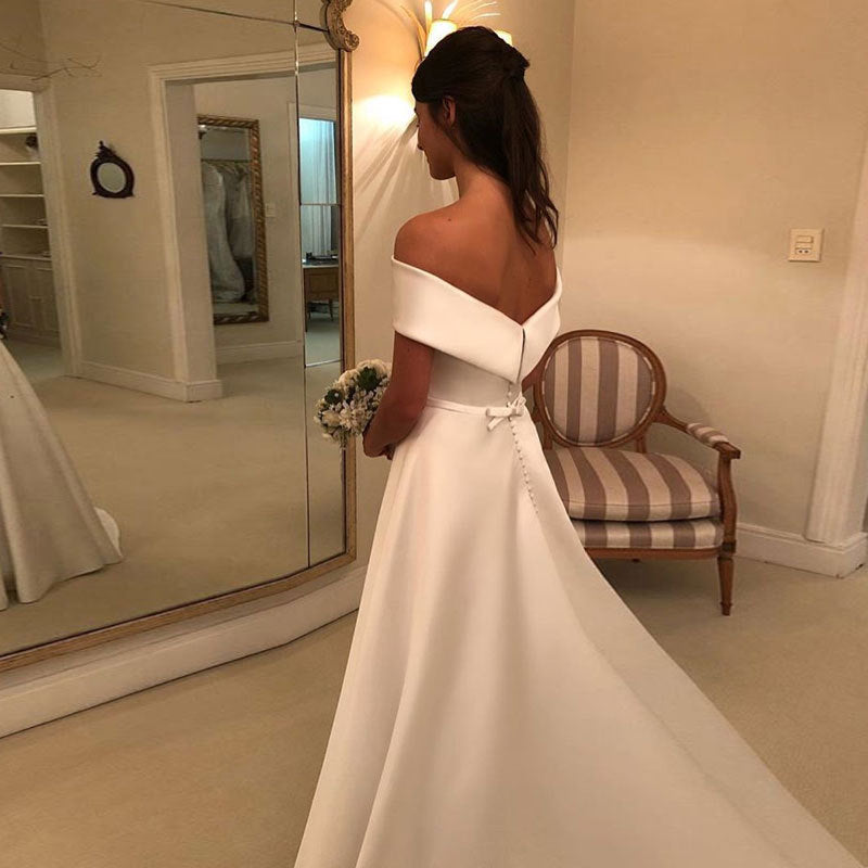 Valenzora | Elegant Women's Wedding Off-neck Dress
