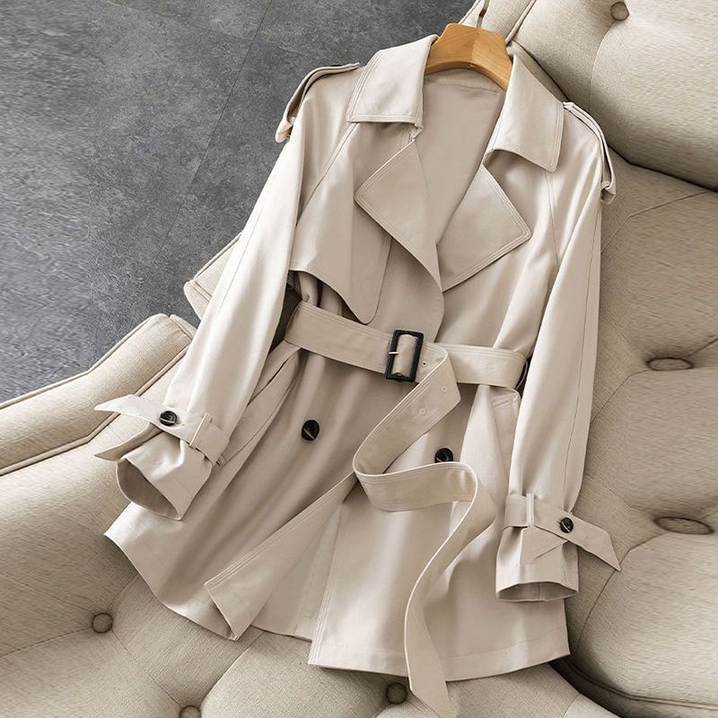 Valenzora | Damen-Trenchcoat mit Revers und Gürtel