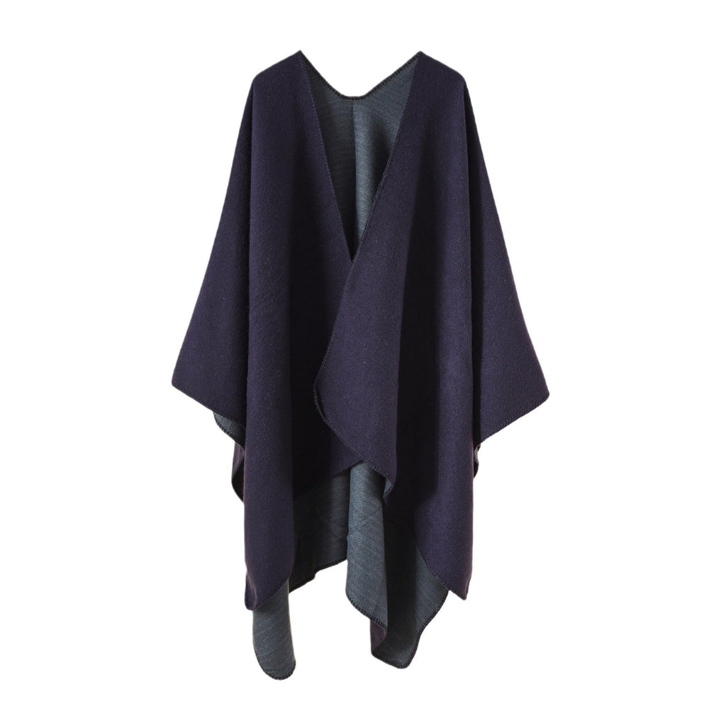 Damen Strickponcho mit asymmetrischem Schnitt und hohem Wärmerückhalt, Größe
