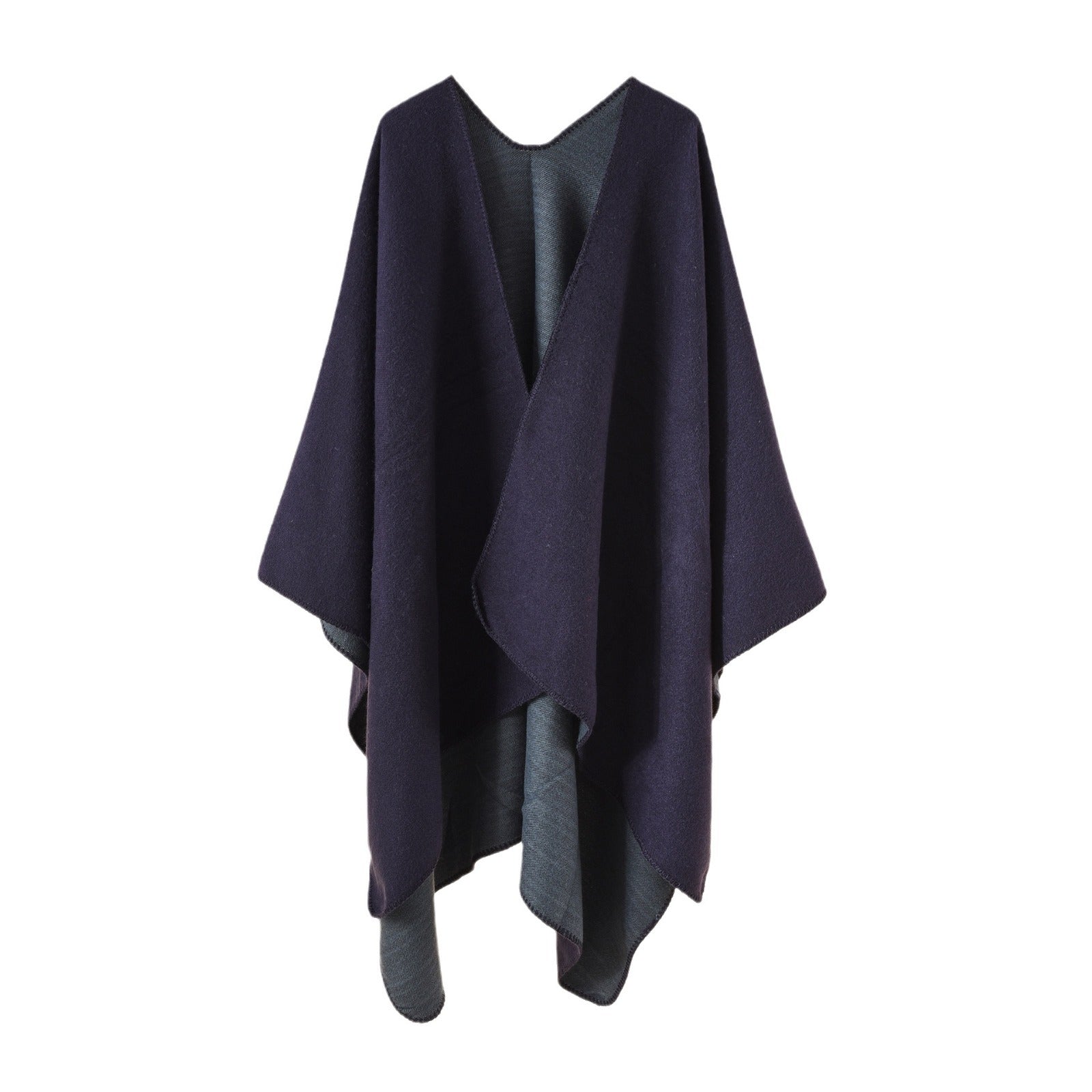 Damen Strickponcho mit asymmetrischem Schnitt und hohem Wärmerückhalt, Größe
