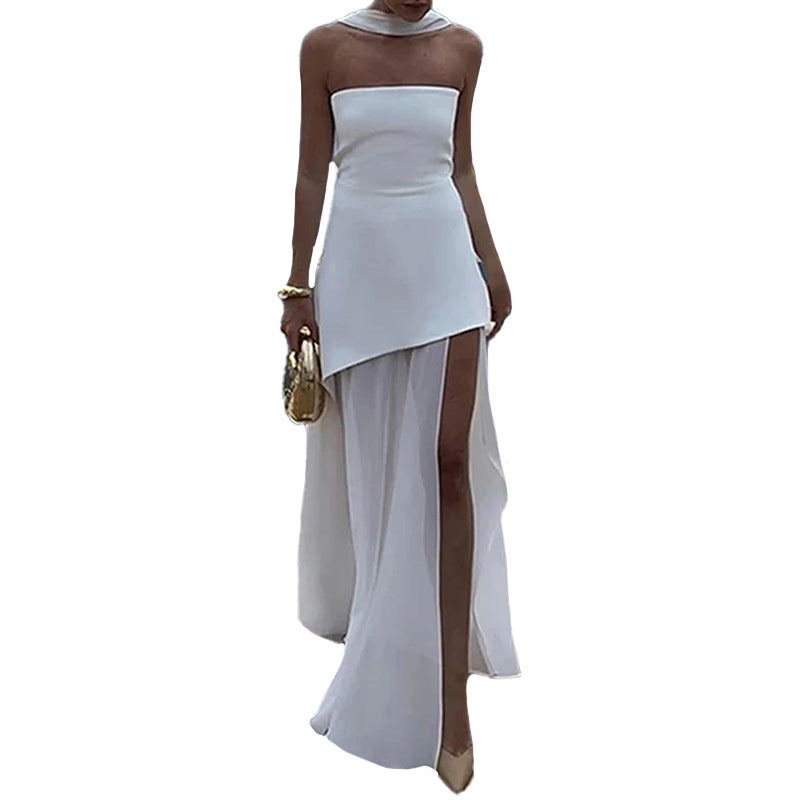 Valenzora | Elegant backless maxi dress with slit