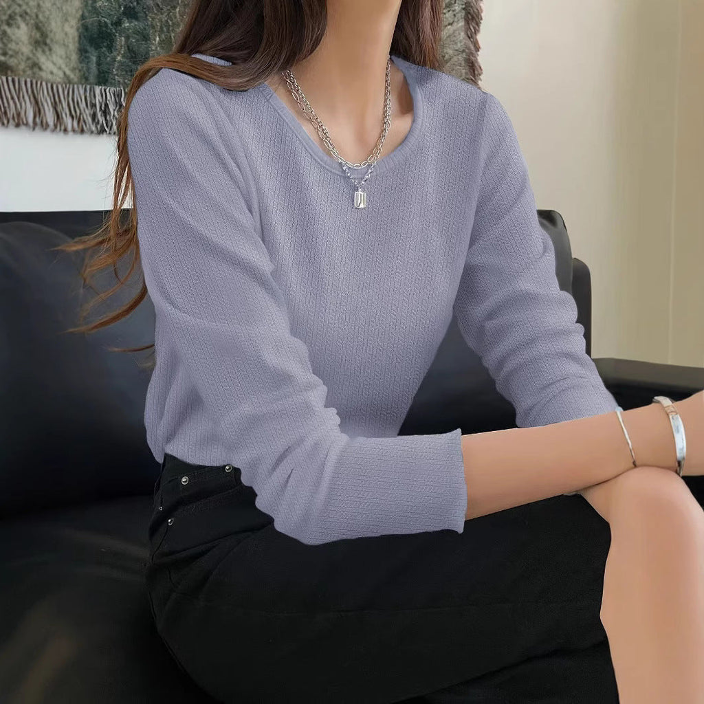 Valenzora | Slim-Fit Vielseitiges Langarmshirt mit Rundhalsausschnitt