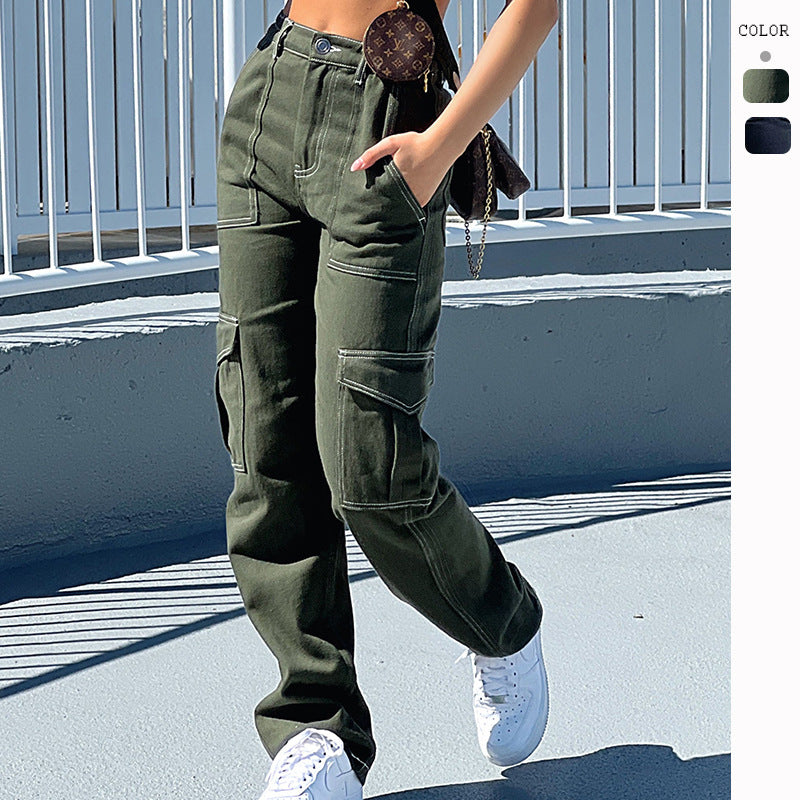 Damen-Cargohose mit elastischem Bund und praktischen Taschen, Größe S
