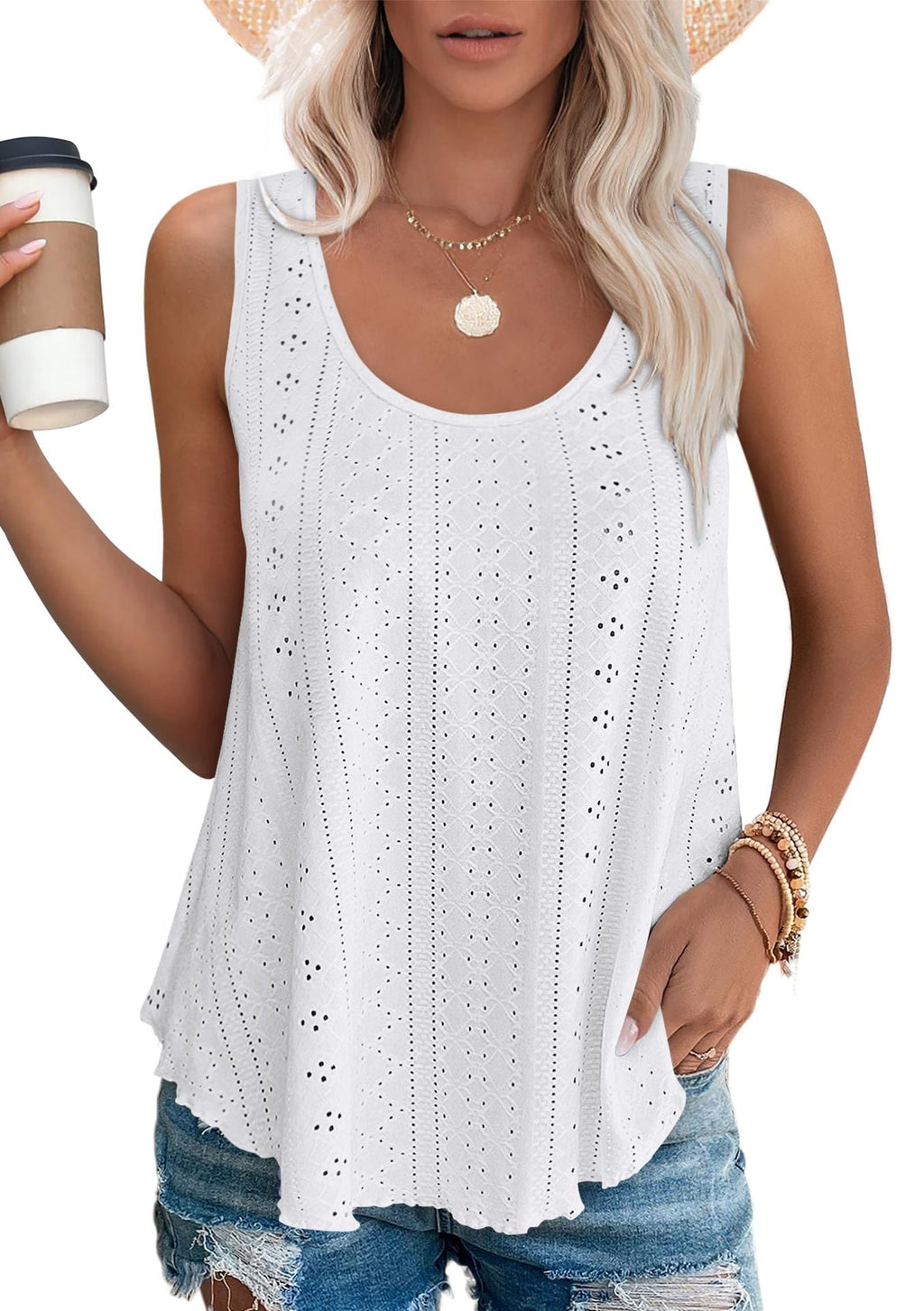 Valenzora | Rundhals, lockeres, ärmelloses Tanktop