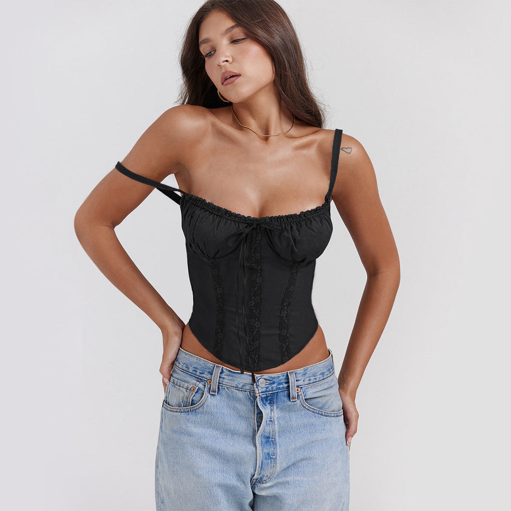 Women's corset top with adjustable straps and sophisticated details, size Valenzora