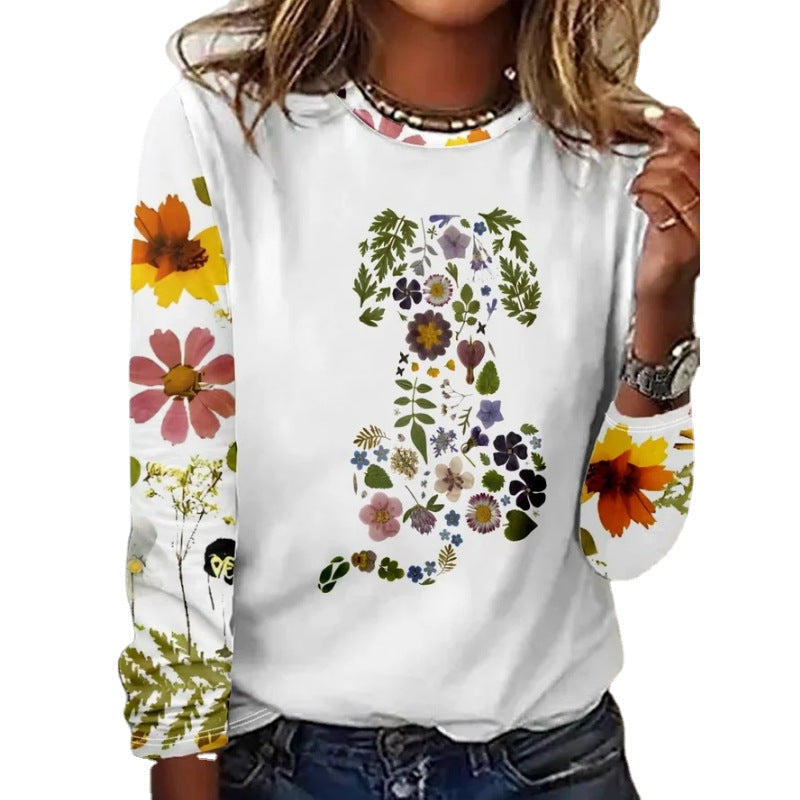 Valenzora | Floral round neck T-shirt