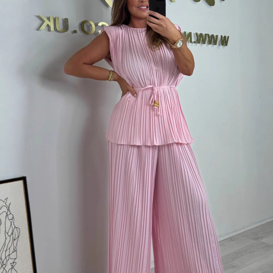 Valenzora | Elegant Pleated One-Piece Jumpsuit