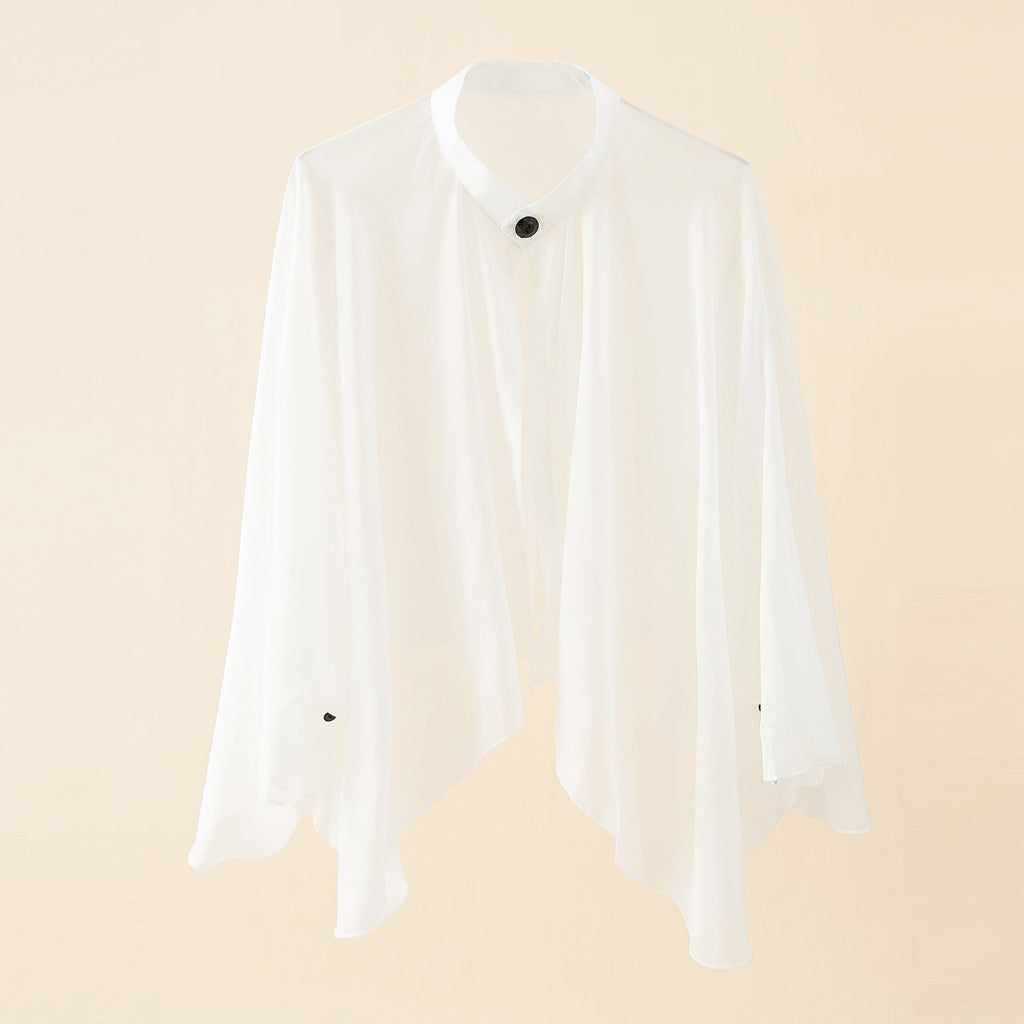 Luftiger Damen-Chiffon-Kimono mit weiten Schlagärmeln, Größe S