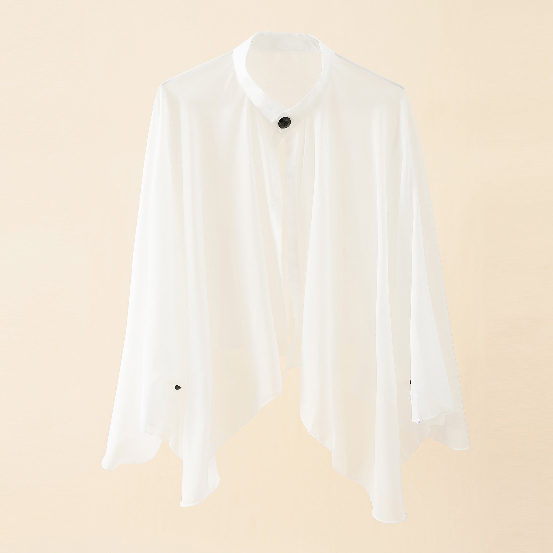 Luftiger Damen-Chiffon-Kimono mit weiten Schlagärmeln, Größe S