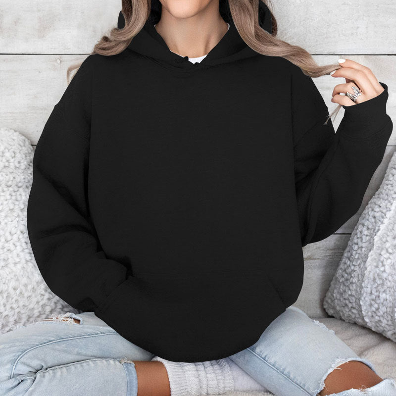 Women's casual hoodie with kangaroo pocket and comfortable fit, size S