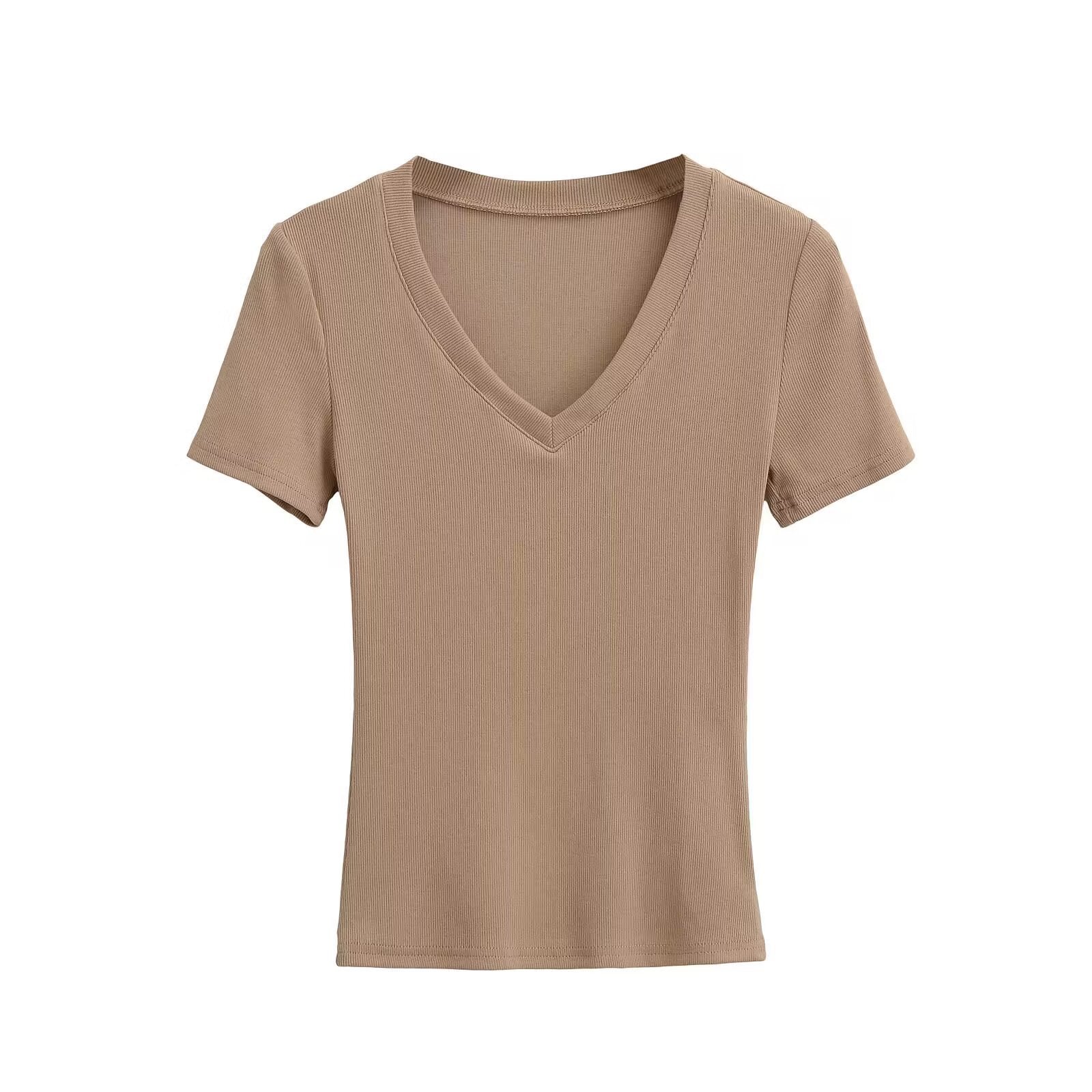 Damen V-Ausschnitt T-Shirt aus hochwertiger Baumwolle mit bequemer Passform, Größe [Größe fehlt]