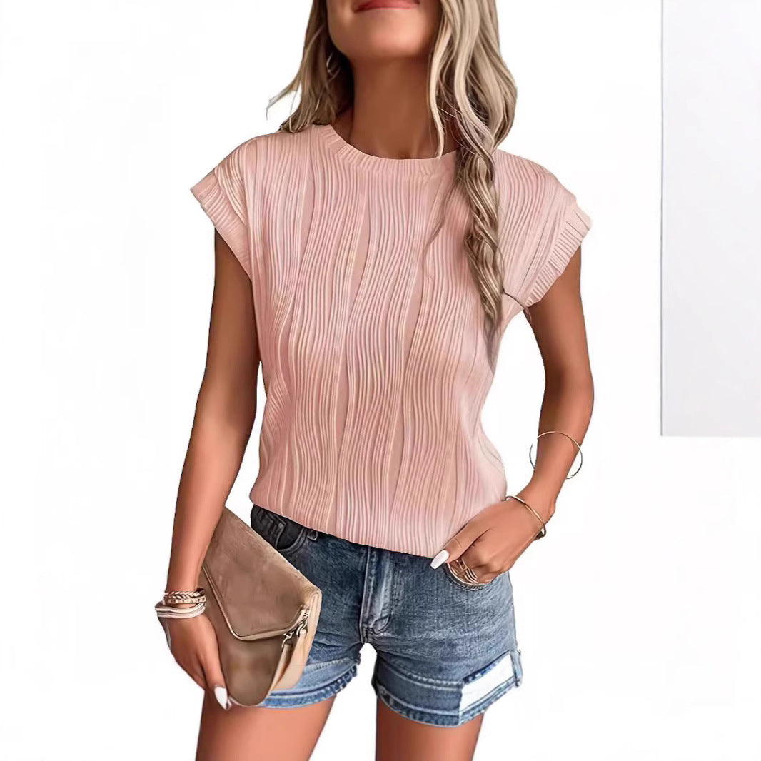 Women's casual pleated shirt with a fashionable cut and relaxed look, size S