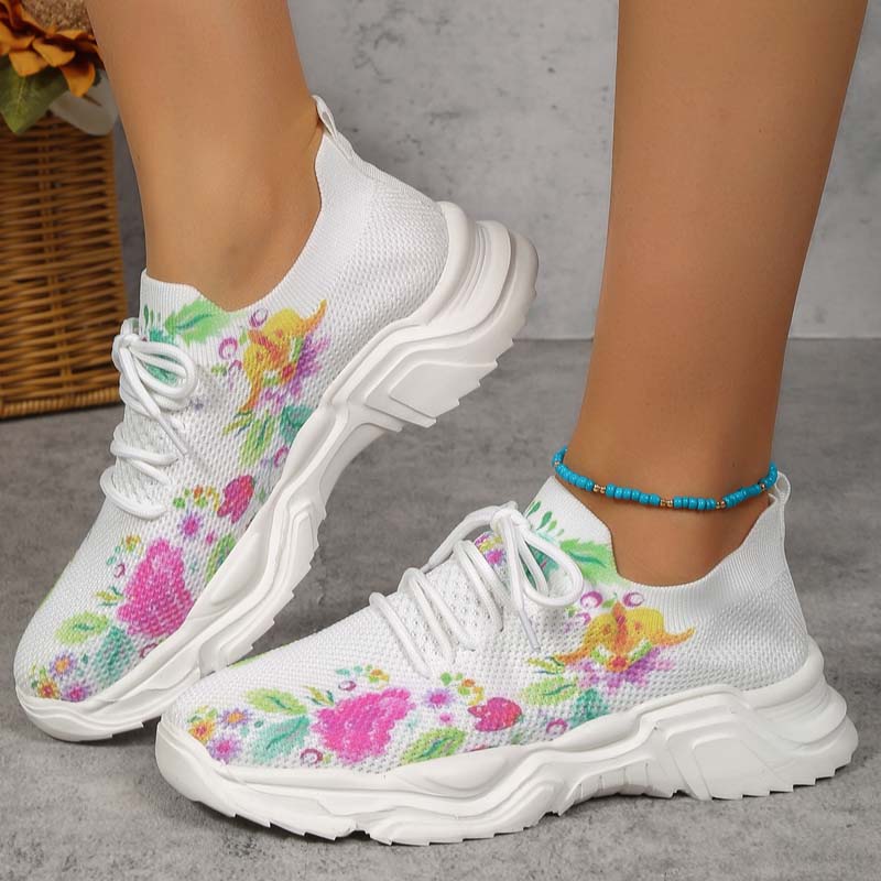 Valenzora | Wide Floral Pattern Sneakers for Women