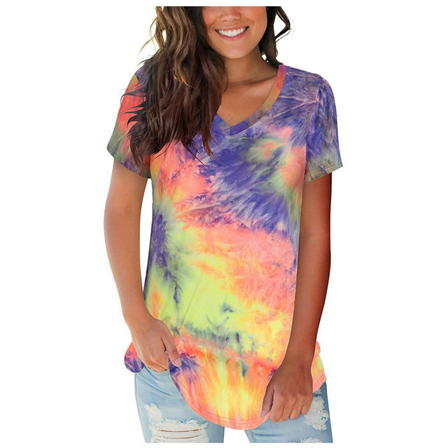 Valenzora | Batik-T-Shirt mit kurzen Ärmeln