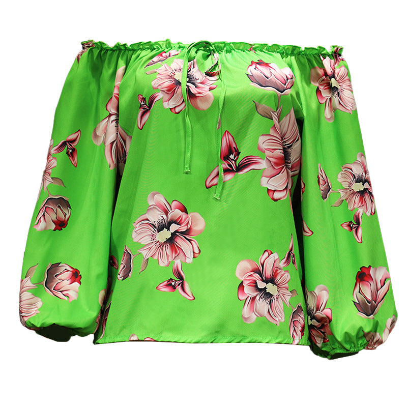 Damen Carmen-Bluse mit Blumenmuster, Größe