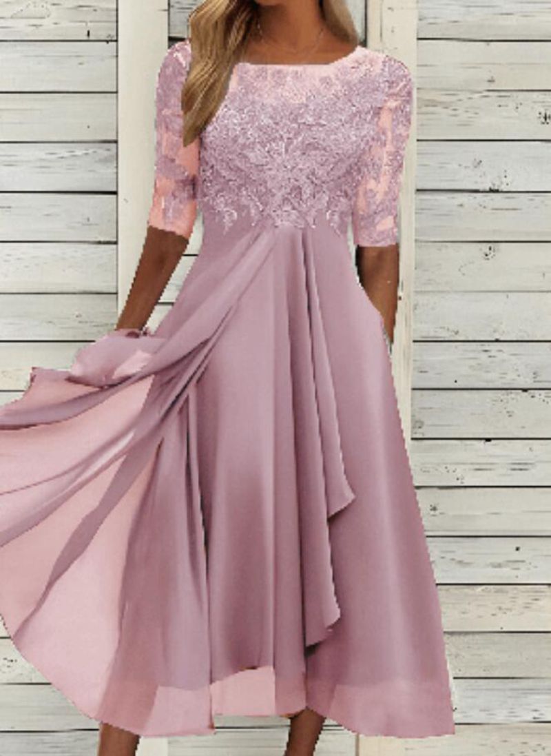 Valenzora | Chiffon Midi Dress for Women - Airy & Graceful