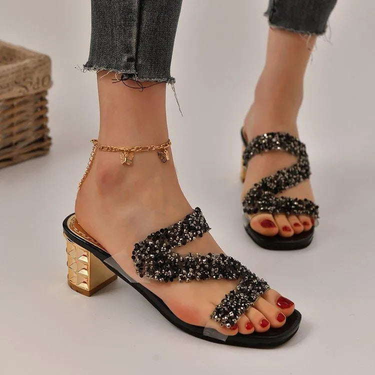Valenzora | Sandalen mit Absätzen und Pailletten