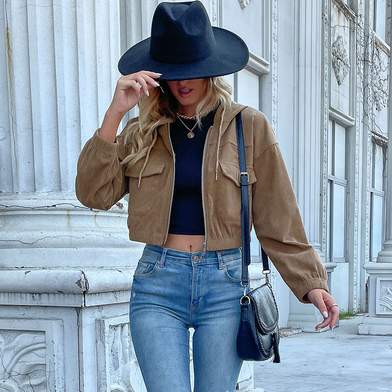 Women's corduroy jacket with a relaxed fit and practical pockets, size [size missing]