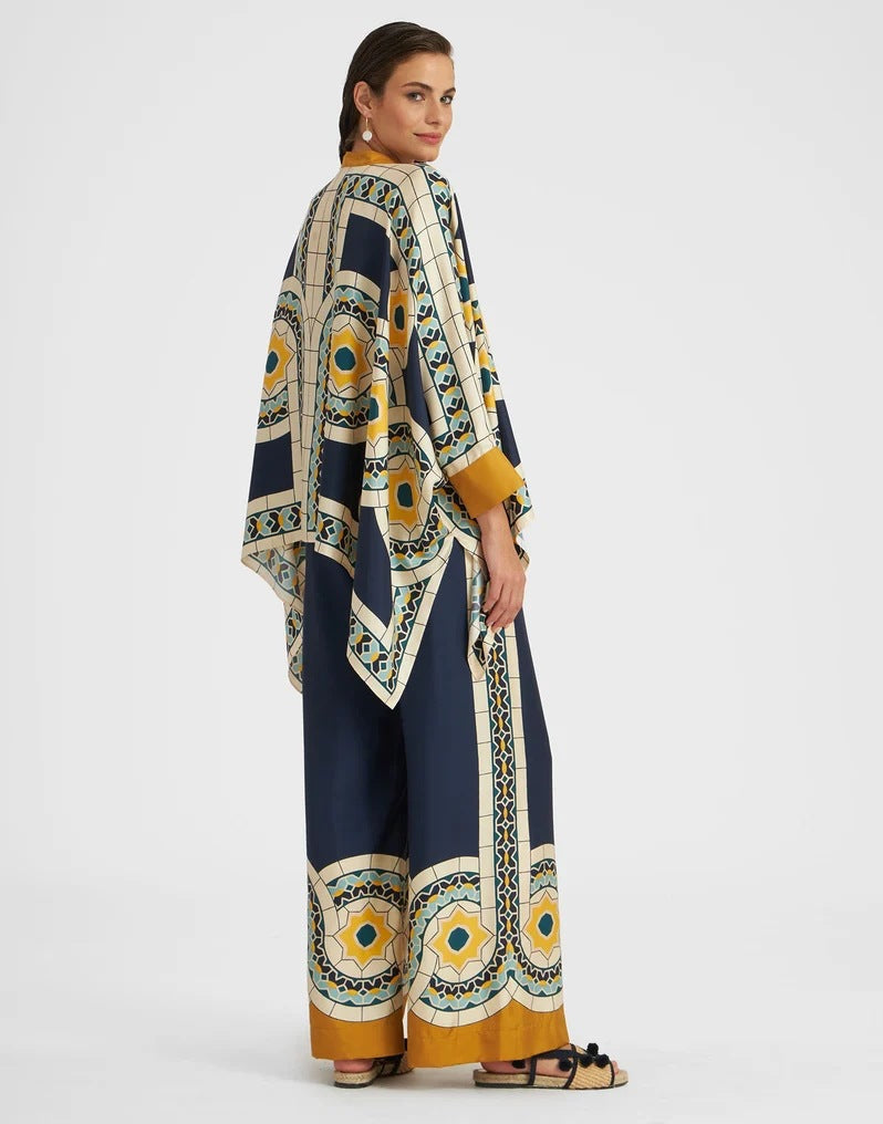Valenzora | Stand-up collar top and trouser set