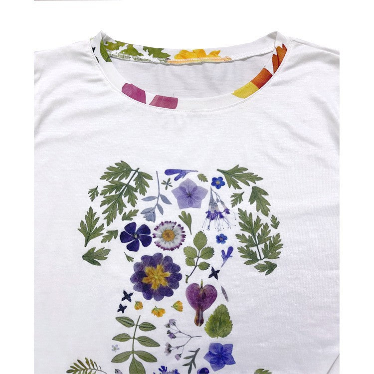 Valenzora | Floral round neck T-shirt