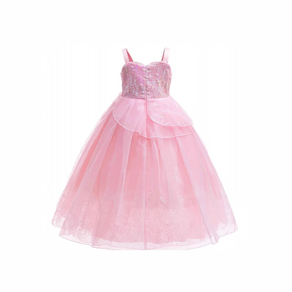 Glinda Cosplay Dress – Pink Princess Ball Gown for Girls (Wedding, Stage) Size