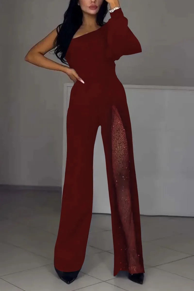 Valenzora | Sexy one-sided high-slit jumpsuit