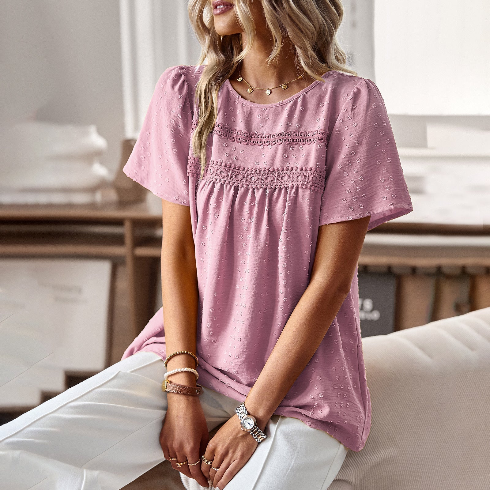 Valenzora | Loose-fitting solid-color women's shirt