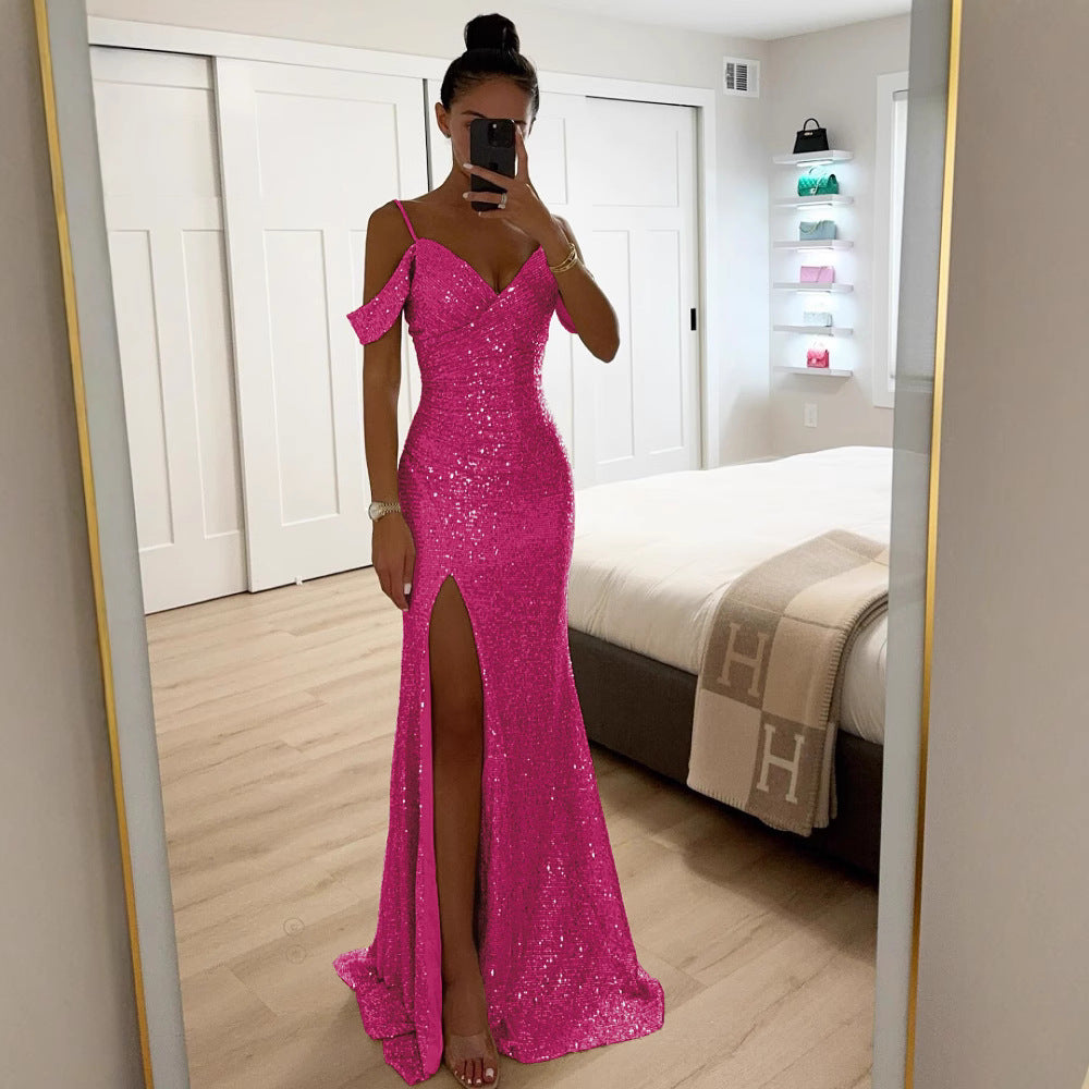 Valenzora | Elegantes Damenkleid mit Pailletten und Trägern