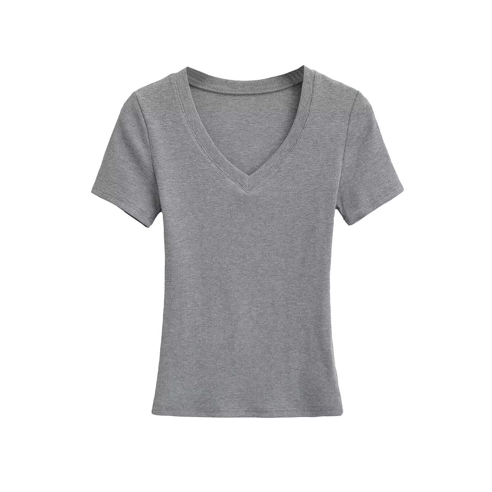 Damen V-Ausschnitt T-Shirt aus hochwertiger Baumwolle mit bequemer Passform, Größe [Größe fehlt]