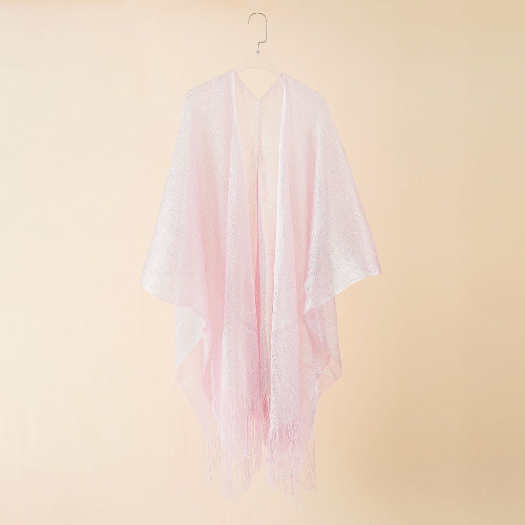 Women's fringed kimono in a transparent, airy fabric, size Valenzora