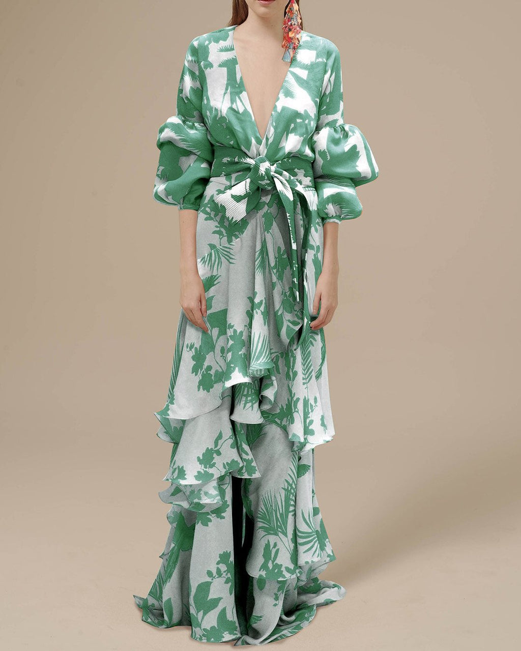Valenzora | Printed Chiffon Party Dress