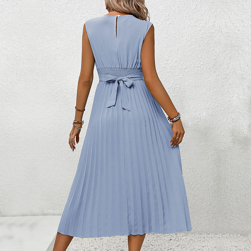 Damen-Midikleid mit elegantem Wickeldesign und fließenden Falten, Größe Valenzora