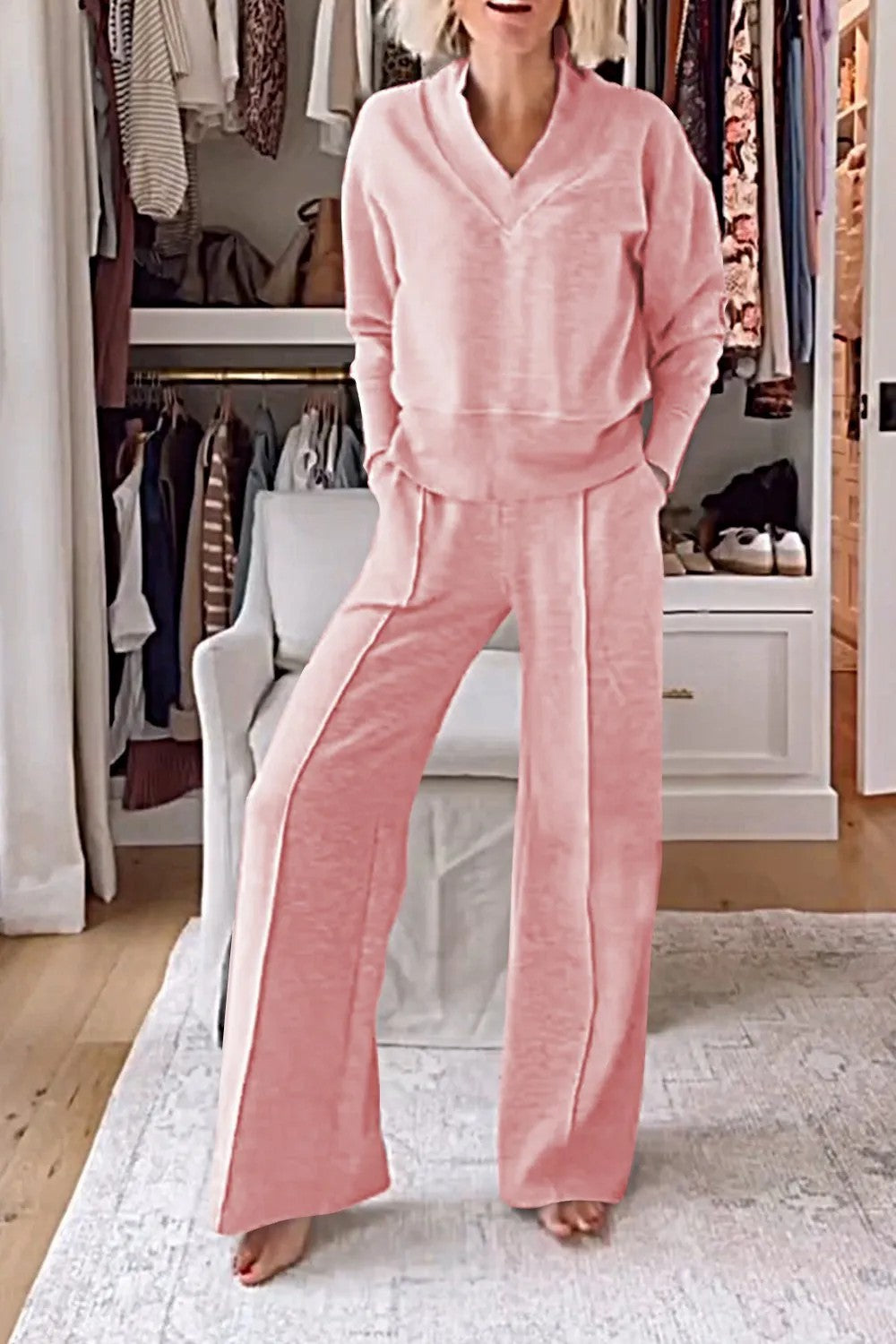 Valenzora | Loose top and wide-leg trousers set