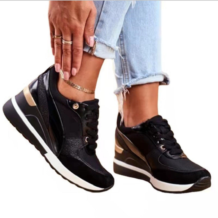 Modische Damen-Sneaker mit elegantem Metallic-Detail und sportlicher Sohle, Größe Valenzora