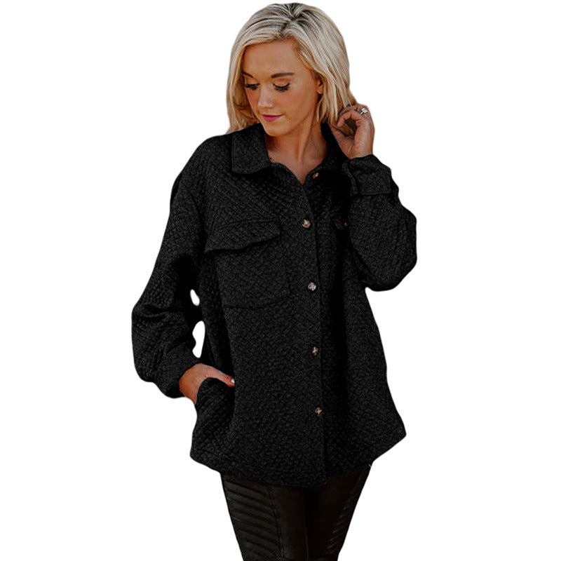 Women's casual jacket with structured design and practical pockets, size S