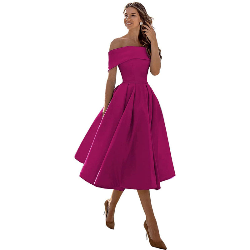 Valenzora | Casual Fashion Satin Cocktail Dress Strapless