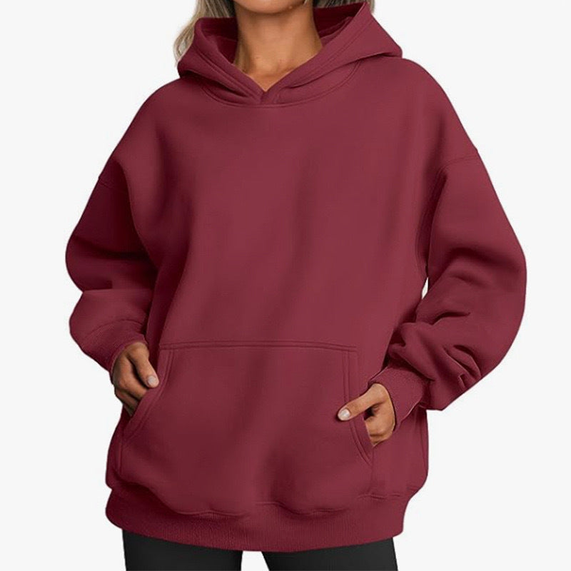 Women's oversized hoodie in a soft cotton blend with practical pockets, size S