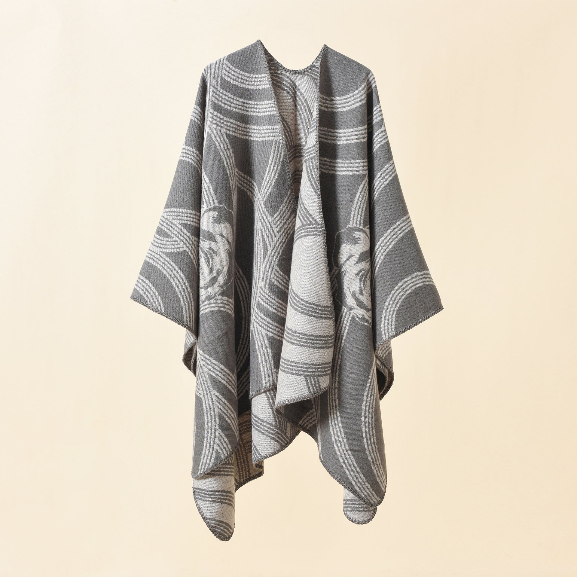 Damen-Poncho „Artful Wrap“ mit elegantem Blumendesign Valenzora