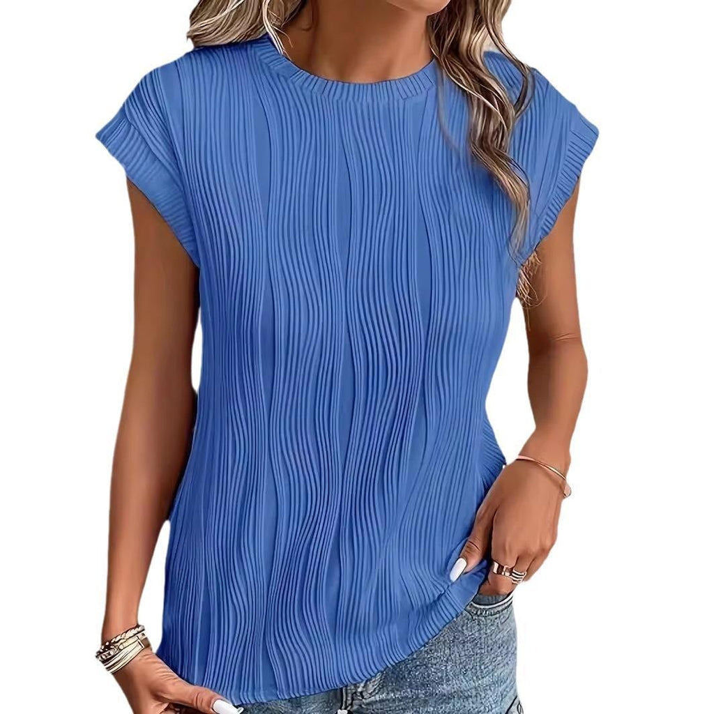 Women's casual pleated shirt with a fashionable cut and relaxed look, size S