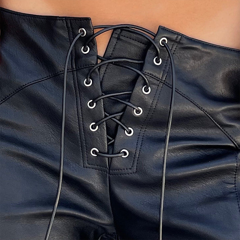 Women's leather trousers size