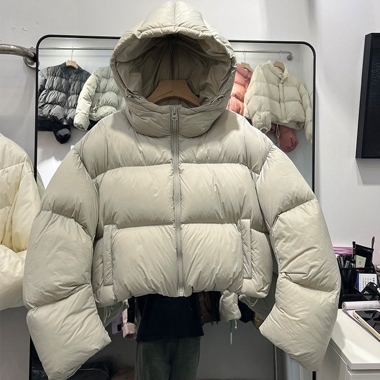 Valenzora | Trendige kurze Damenjacke mit Kapuze und wattiertem Baumwollfutter