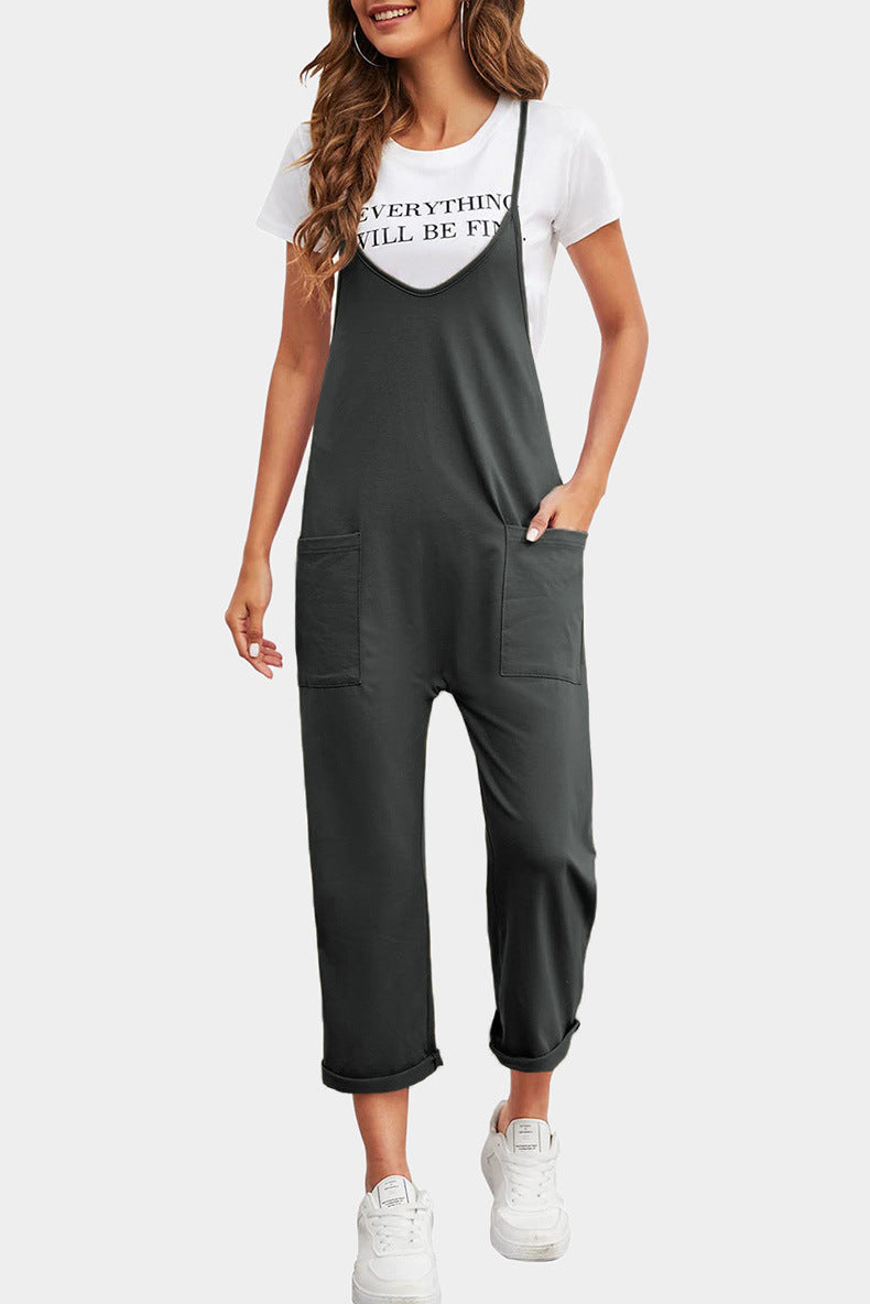 Damen-Jumpsuit in entspannter Passform mit praktischen Taschen und lässigem Schnitt, Größe S