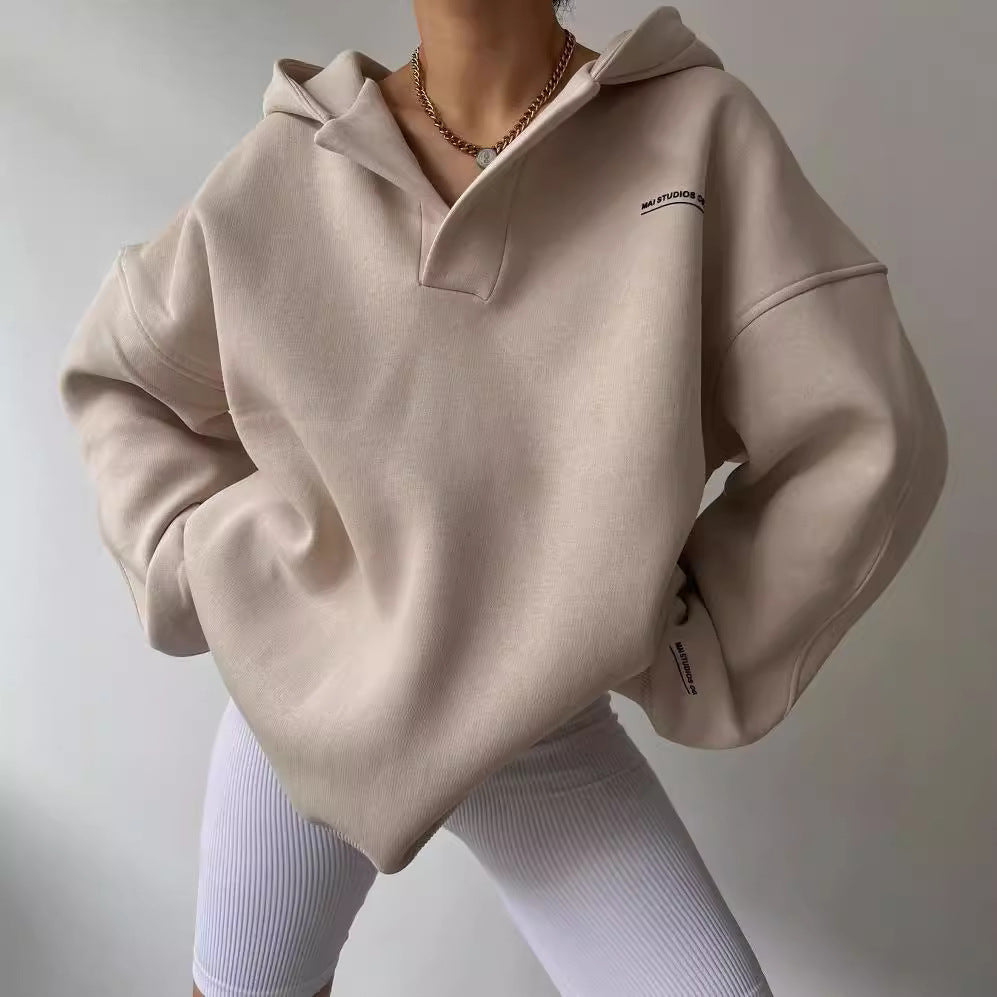 Oversized Hoodie für Damen mit Kängurutasche und bequemer Passform, Größe S
