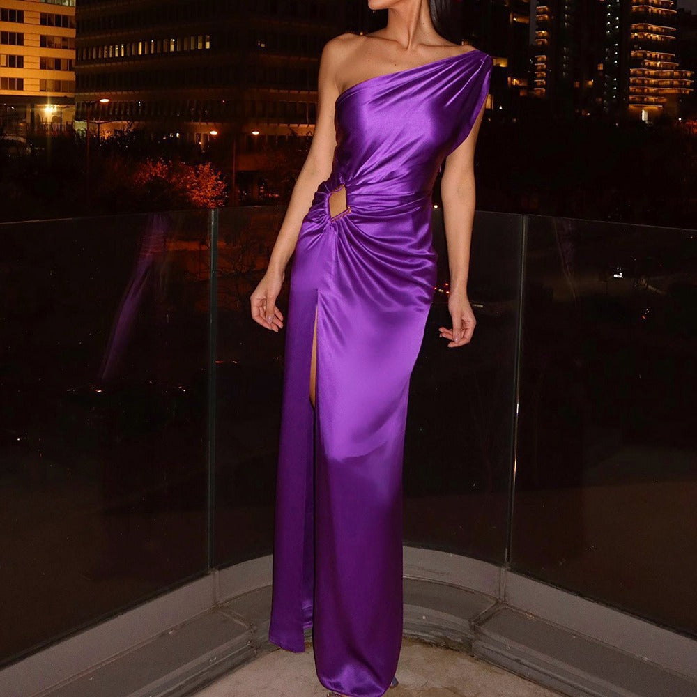 Valenzora | Asymmetrisches schulterfreies Abendkleid