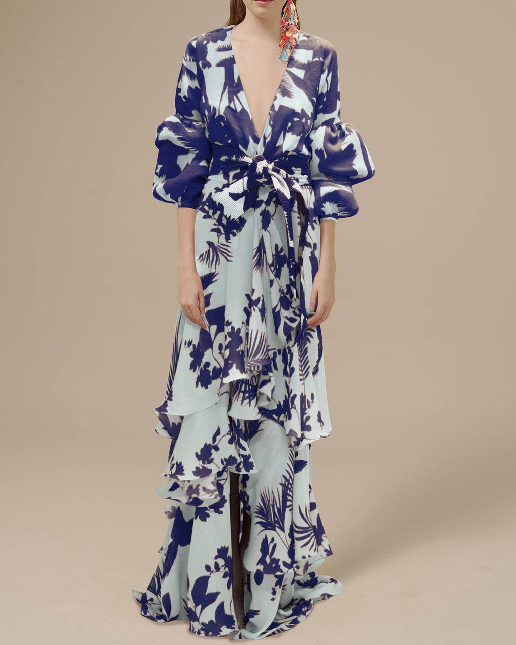 Valenzora | Printed Chiffon Party Dress