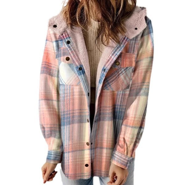 Women's flannel jacket with fleece lining, size