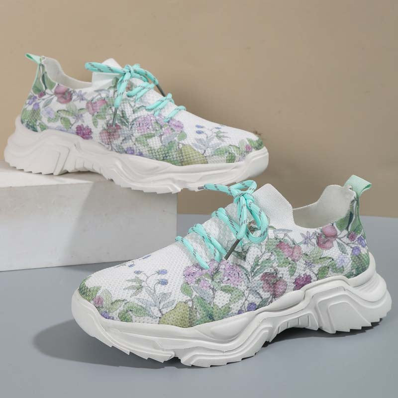 Valenzora | Wide Floral Pattern Sneakers for Women