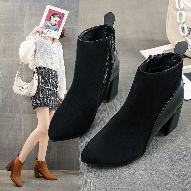 Women's fashionable and elegant ankle boots with trendy block heel, size Valenzora