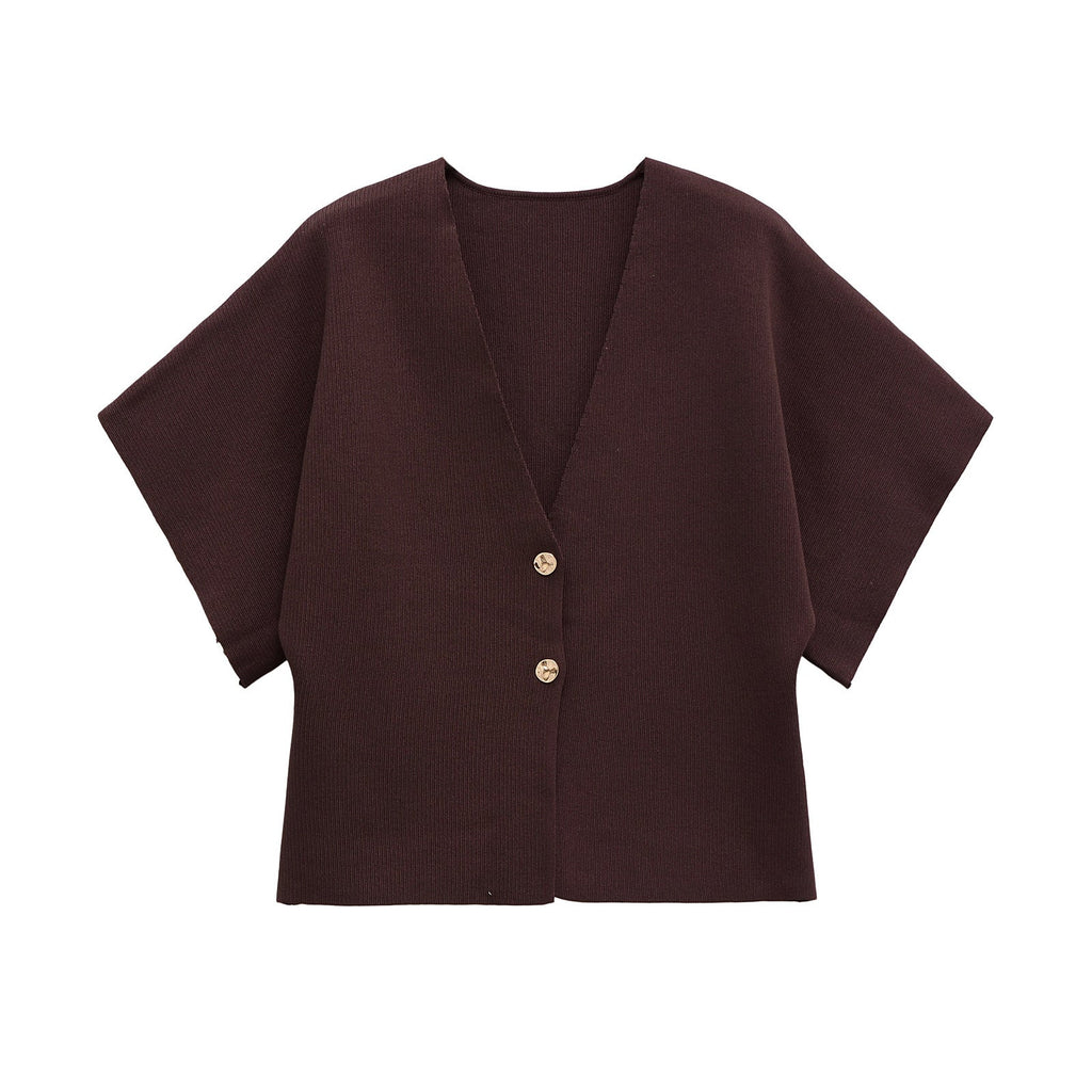 Women's lightweight cardigan with an elegant V-neck and luxurious button details, size S